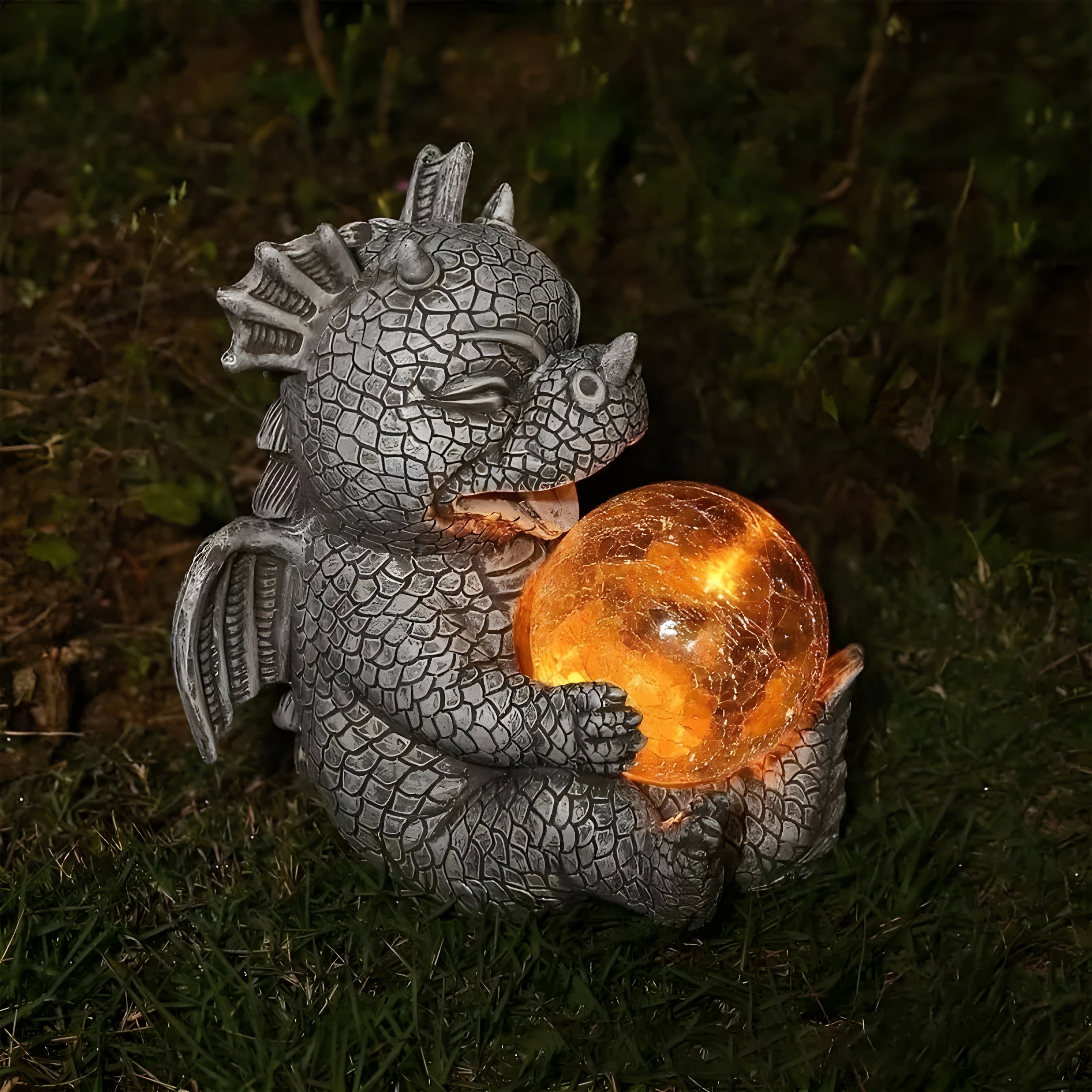 DracoLux Drachen Tischlampe | Handgefertigte Fantasy-Deko | LED Beleuchtung & Robust | Für Wohnzimmer, Büro & Gaming-Zimmer