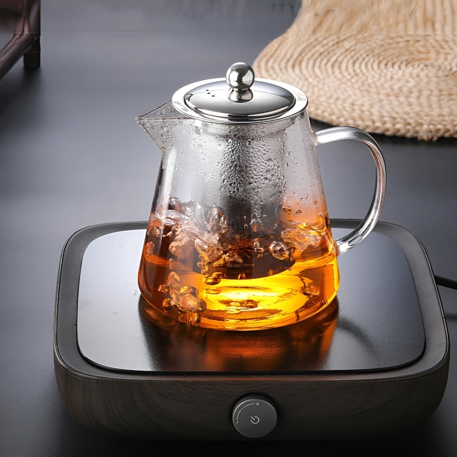 TeaLuxe | Teekanne | Mundgeblasenes Glas | Edelstahlfilter & Hitzebeständig