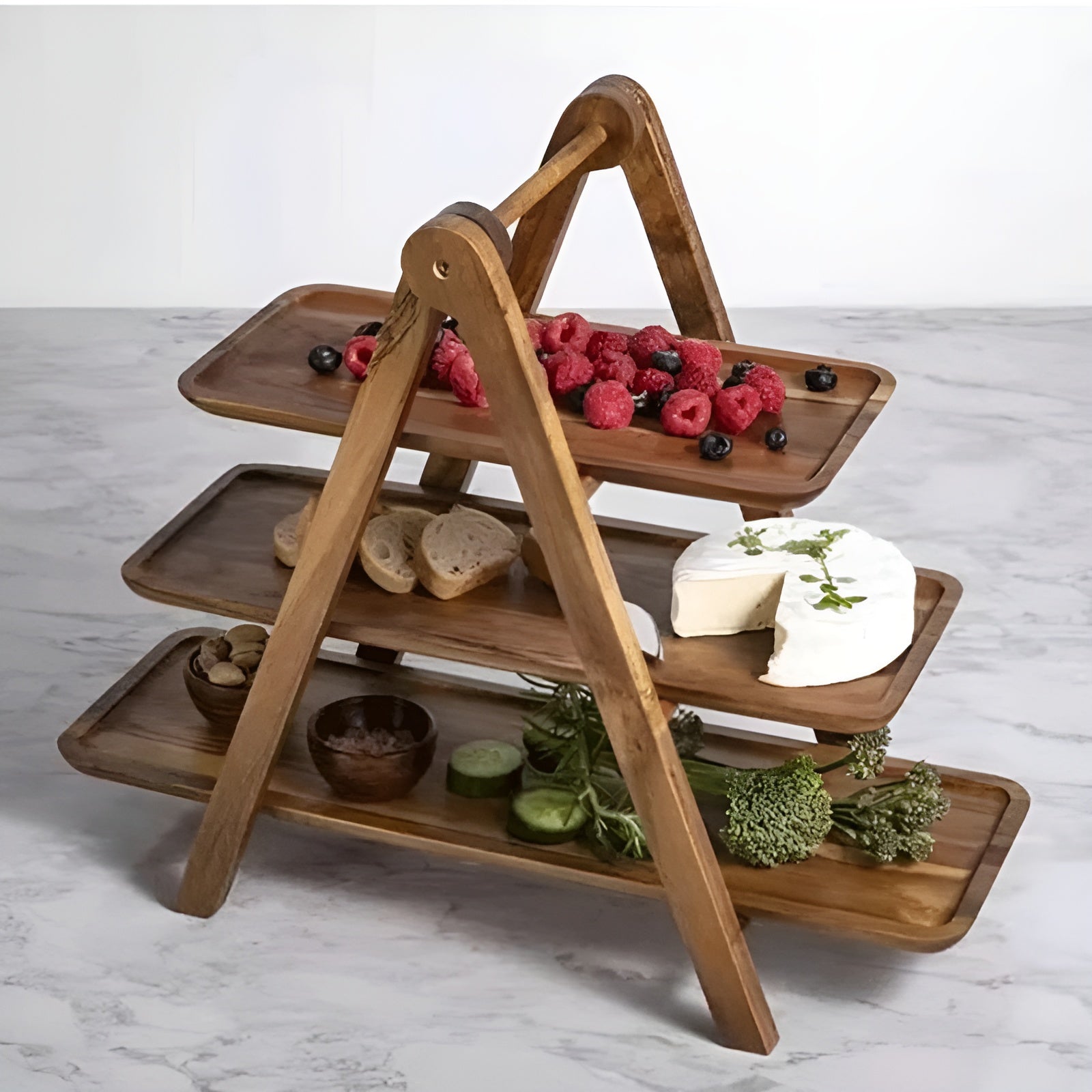 EcoWood Servierschale | Handgefertigt & Vielseitig | Natürlicher Look | Ø 25 cm