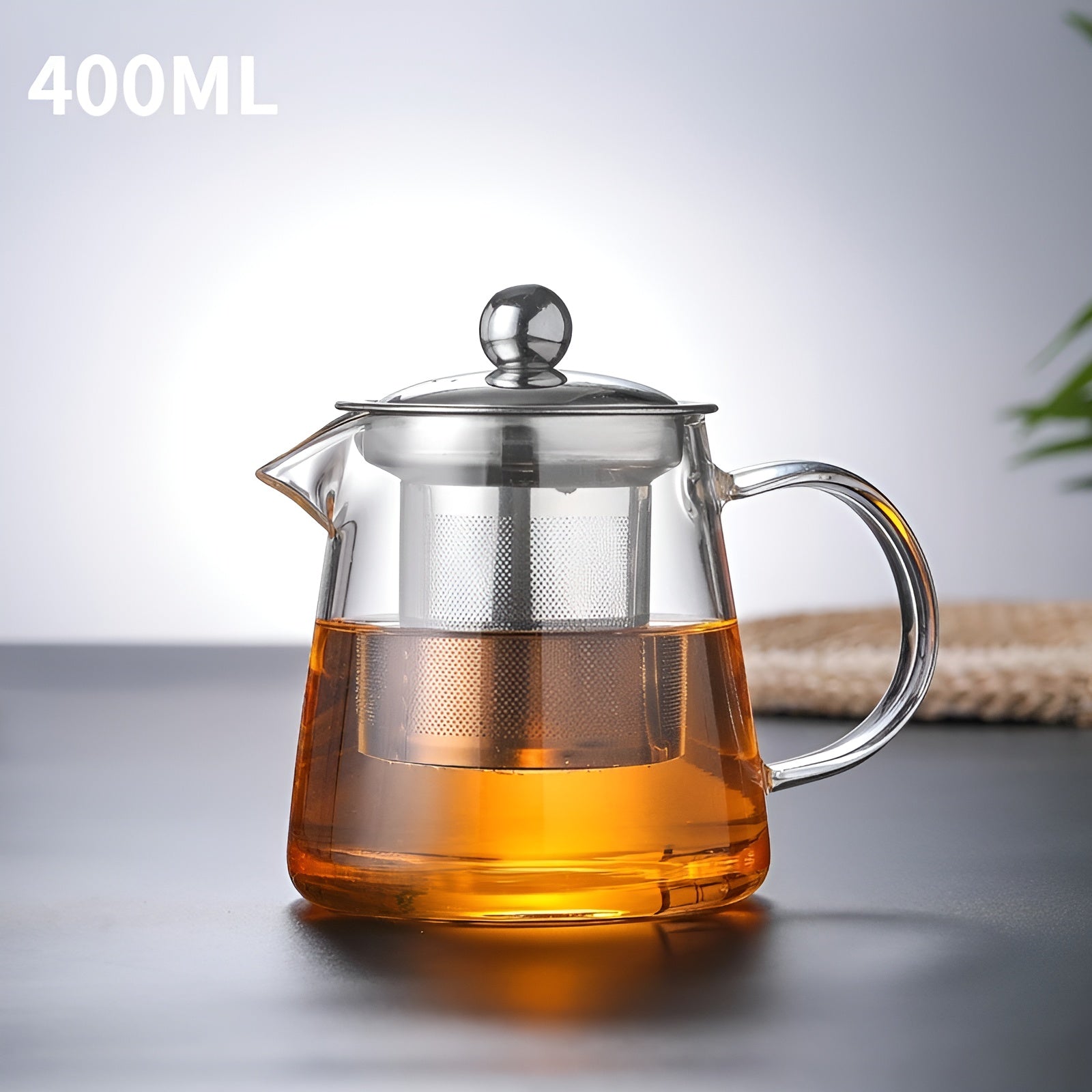 TeaLuxe | Teekanne | Mundgeblasenes Glas | Edelstahlfilter & Hitzebeständig