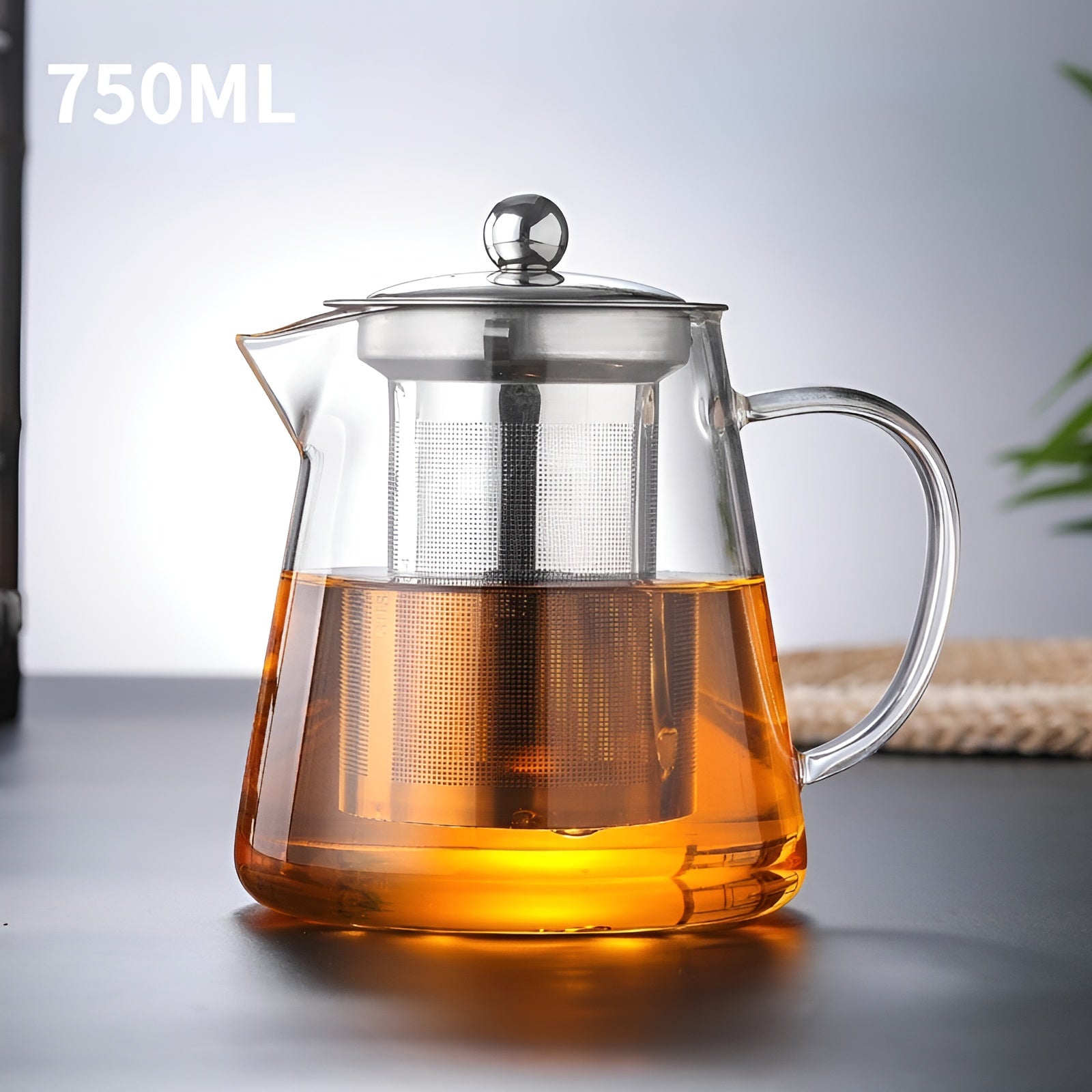 TeaLuxe | Teekanne | Mundgeblasenes Glas | Edelstahlfilter & Hitzebeständig