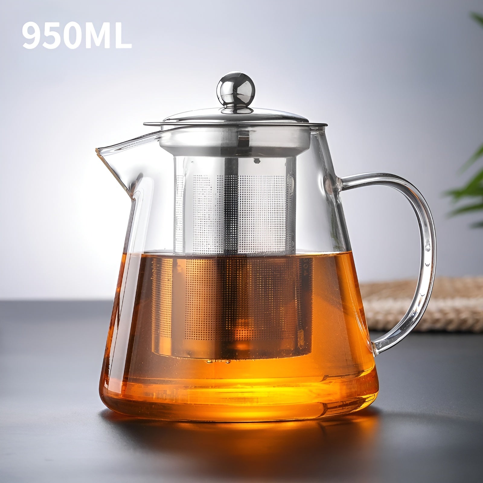 TeaLuxe | Teekanne | Mundgeblasenes Glas | Edelstahlfilter & Hitzebeständig