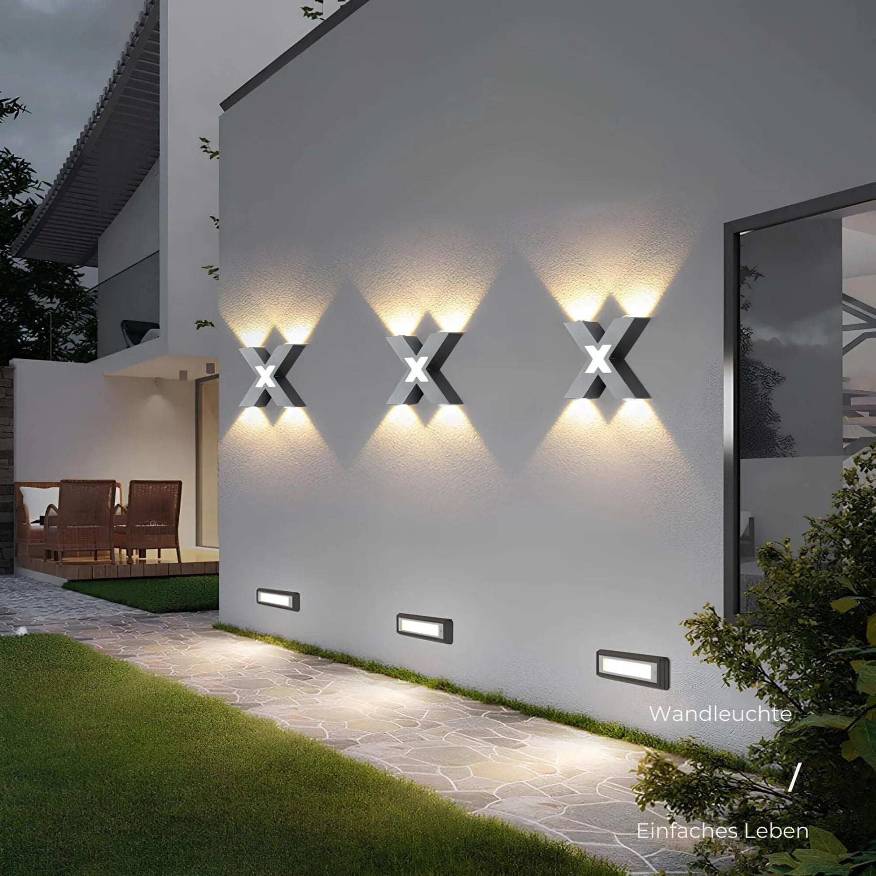 Evoluno Außenwandleuchte LED | Modernes Design | IP65 Wetterfest | Warmweiß oder Neutralweiß