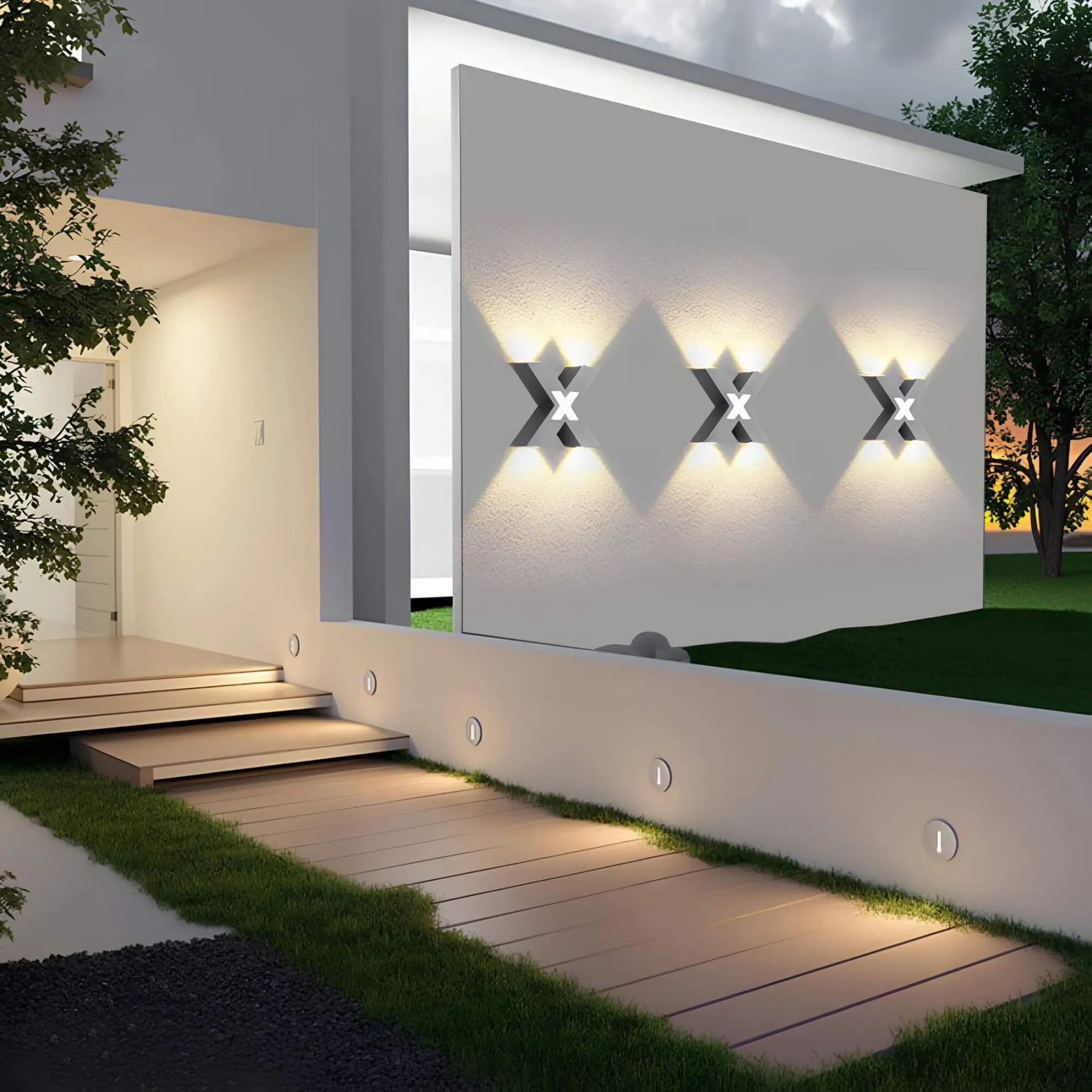 Evoluno Außenwandleuchte LED | Modernes Design | IP65 Wetterfest | Warmweiß oder Neutralweiß