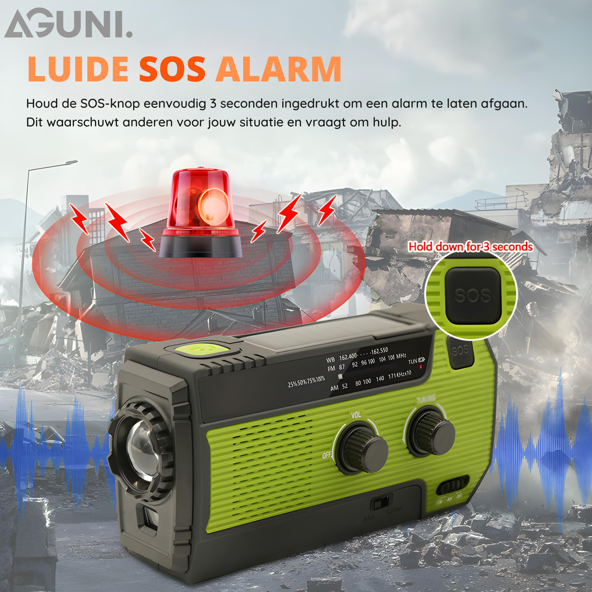 PowerSafe AllSafe Radio | Multifunktionale Notfallstation | Solarbetrieben | Powerbank & FM/AM/Wetterradio