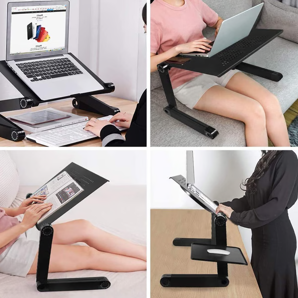 FlexDesk 360 | Verstellbarer Laptopständer | Ergonomisches Arbeiten | Aluminium & Belüftung