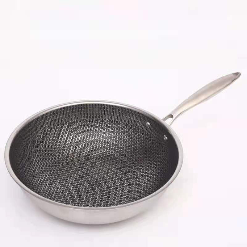 ChefLuxe | Edelstahl-Antihaft-Bratpfanne | Wabenstruktur | Ergonomischer Griff