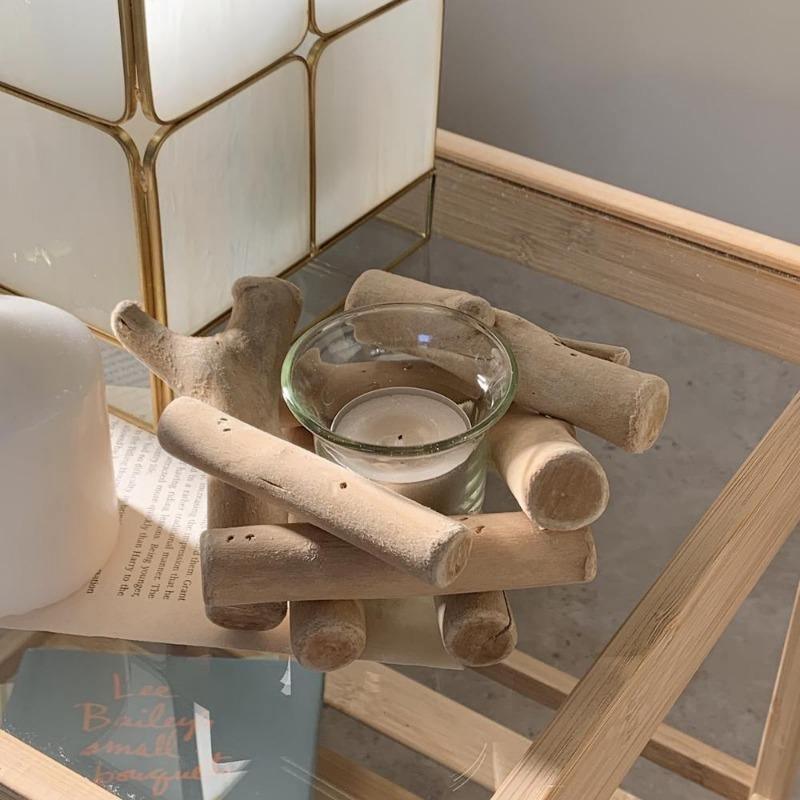 LumiWood - Handgefertigter Strandholz-Leuchtkerzenhalter