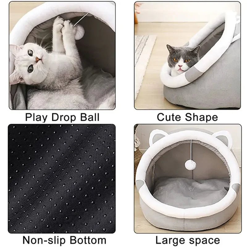 PurrDome - Gemütliche geschlossene Katzenbett-Höhle