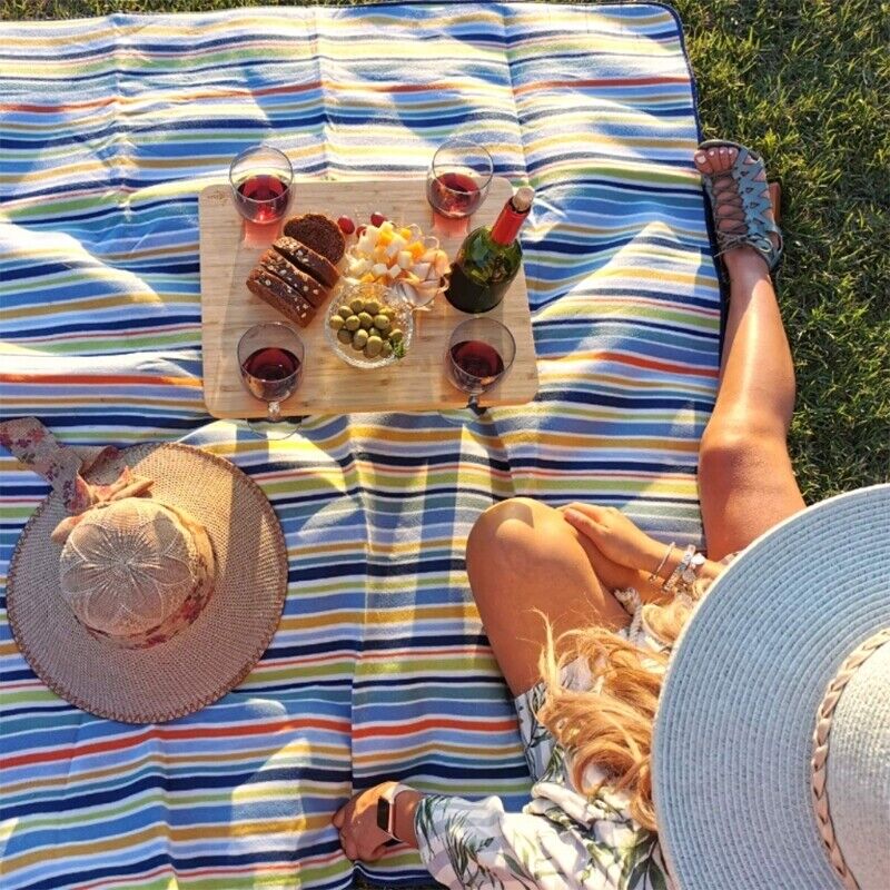 Vinalora | Klappbarer Weintisch | Halter für Flasche & Gläser | Picknick, Garten & Camping