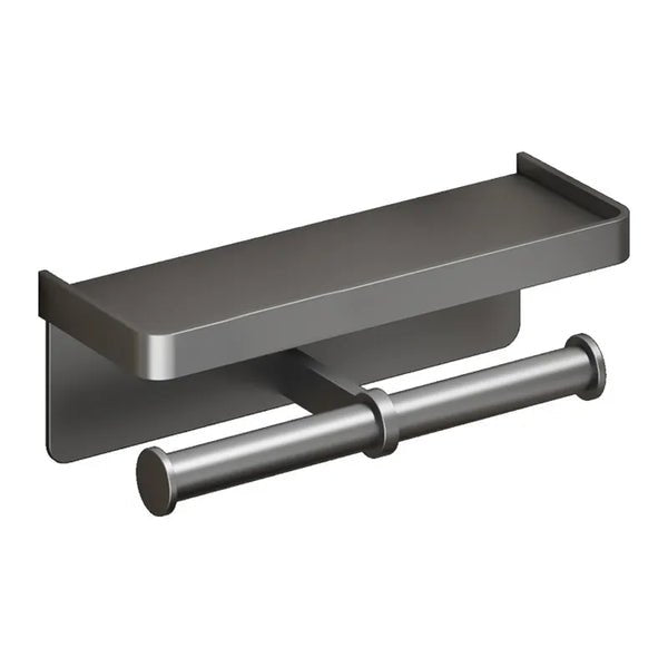 Sanoro Toilettenrollenhalter | Mit Ablage | Rostfreies Aluminium | Modern & Platzsparend
