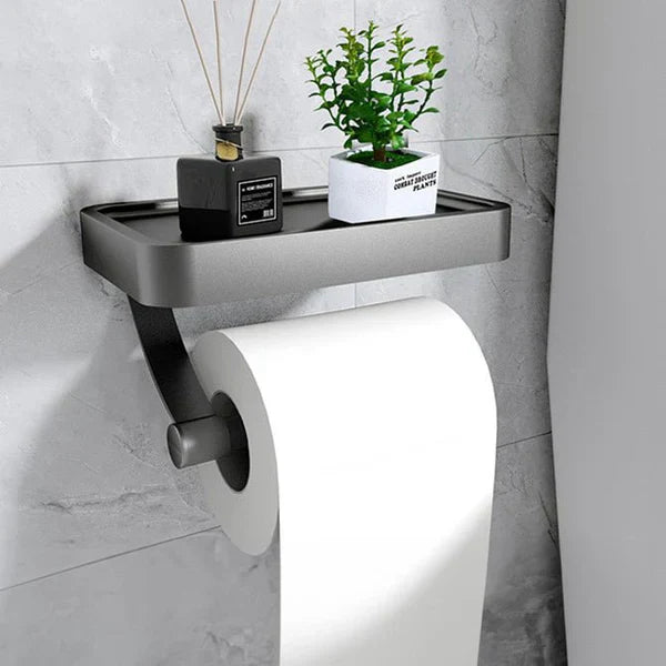 SteelEase WC-Rollenhalter | Edelstahl mit Ablage | Modern & Platzsparend | Rostfrei & Langlebig
