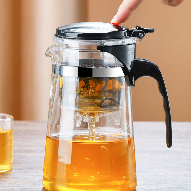 TeaFusion - Ein-Klick-Glas-Teekanne mit abnehmbarem Aufguss-Sieb