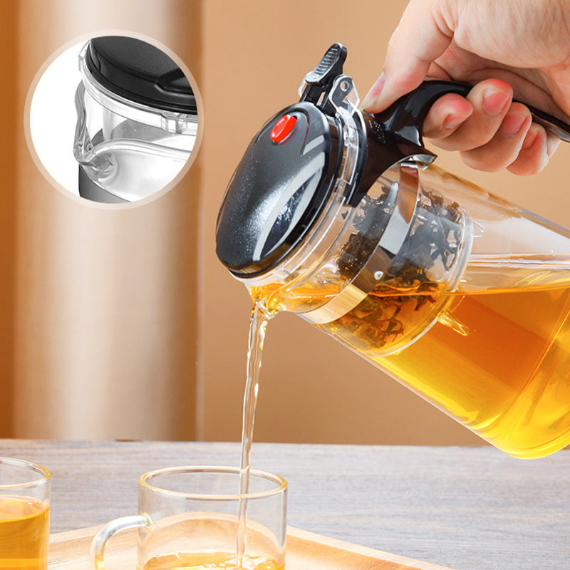 TeaFusion - Ein-Klick-Glas-Teekanne mit abnehmbarem Aufguss-Sieb