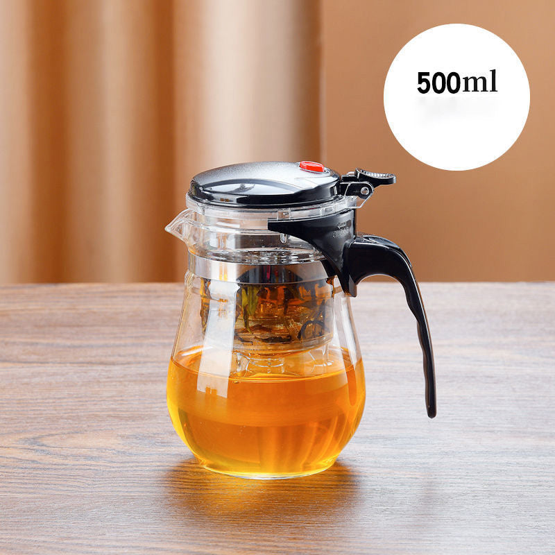 TeaFusion - Ein-Klick-Glas-Teekanne mit abnehmbarem Aufguss-Sieb