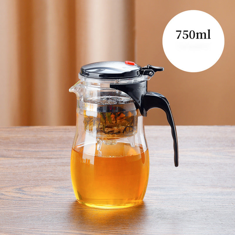 TeaFusion - Ein-Klick-Glas-Teekanne mit abnehmbarem Aufguss-Sieb