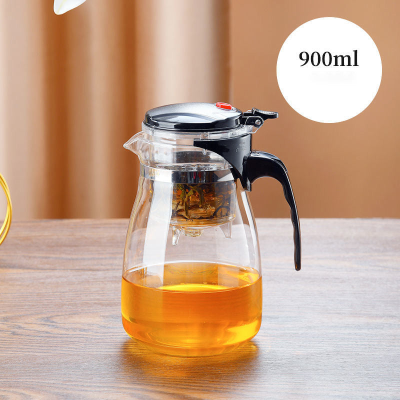 TeaFusion - Ein-Klick-Glas-Teekanne mit abnehmbarem Aufguss-Sieb
