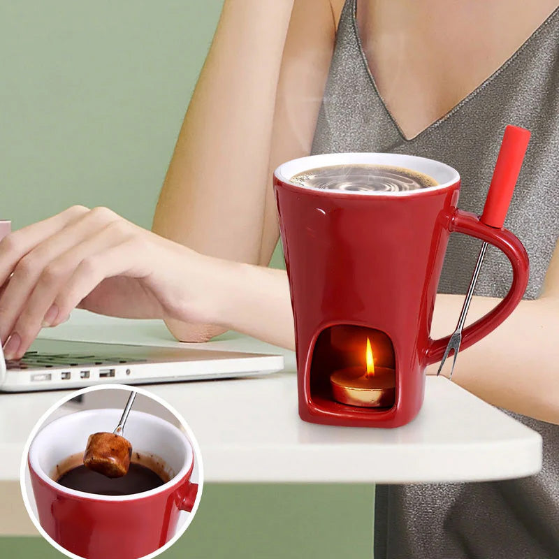ChocoLuxe – Keramik-Fonduetasse für Schokolade & Käse