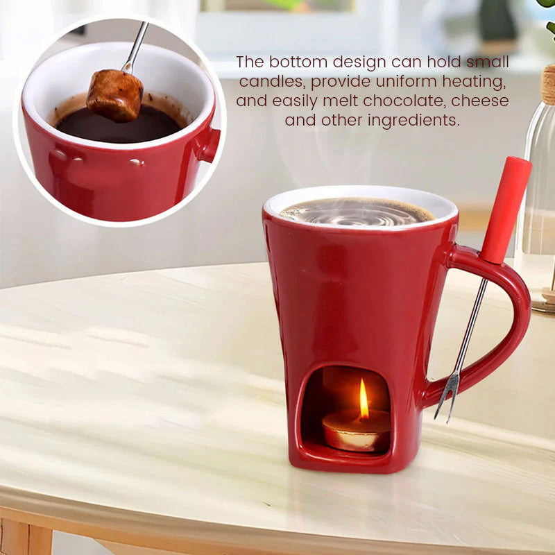 ChocoLuxe – Keramik-Fonduetasse für Schokolade & Käse
