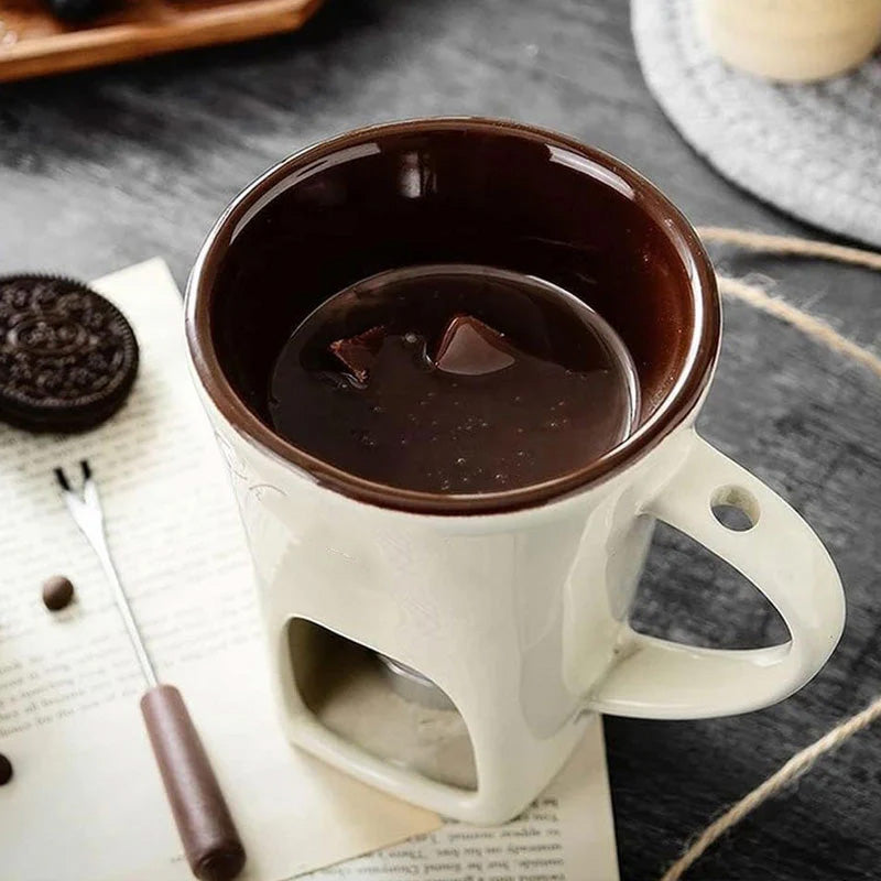 ChocoLuxe – Keramik-Fonduetasse für Schokolade & Käse