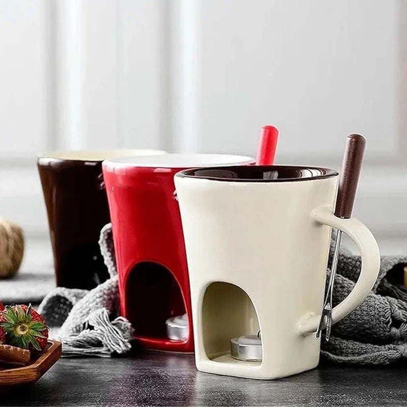 ChocoLuxe – Keramik-Fonduetasse für Schokolade & Käse