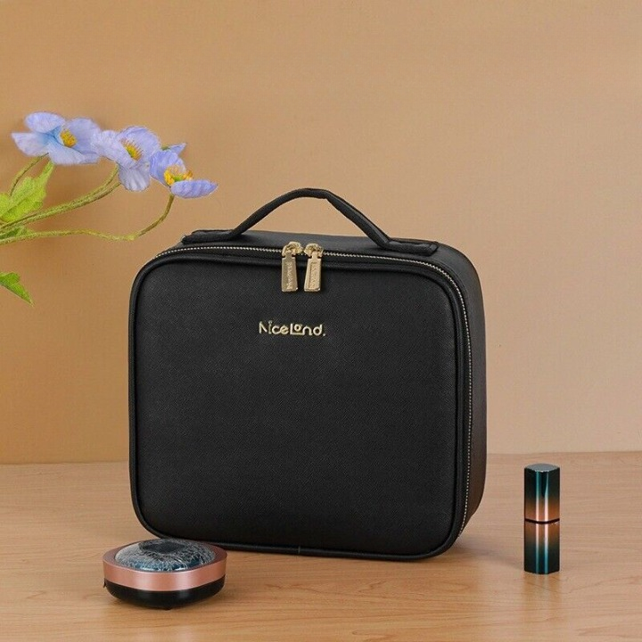 Visavie GlowCase | LED-Kosmetiktasche | Spiegel | 3 Lichtstufen | 26×23×11 cm
