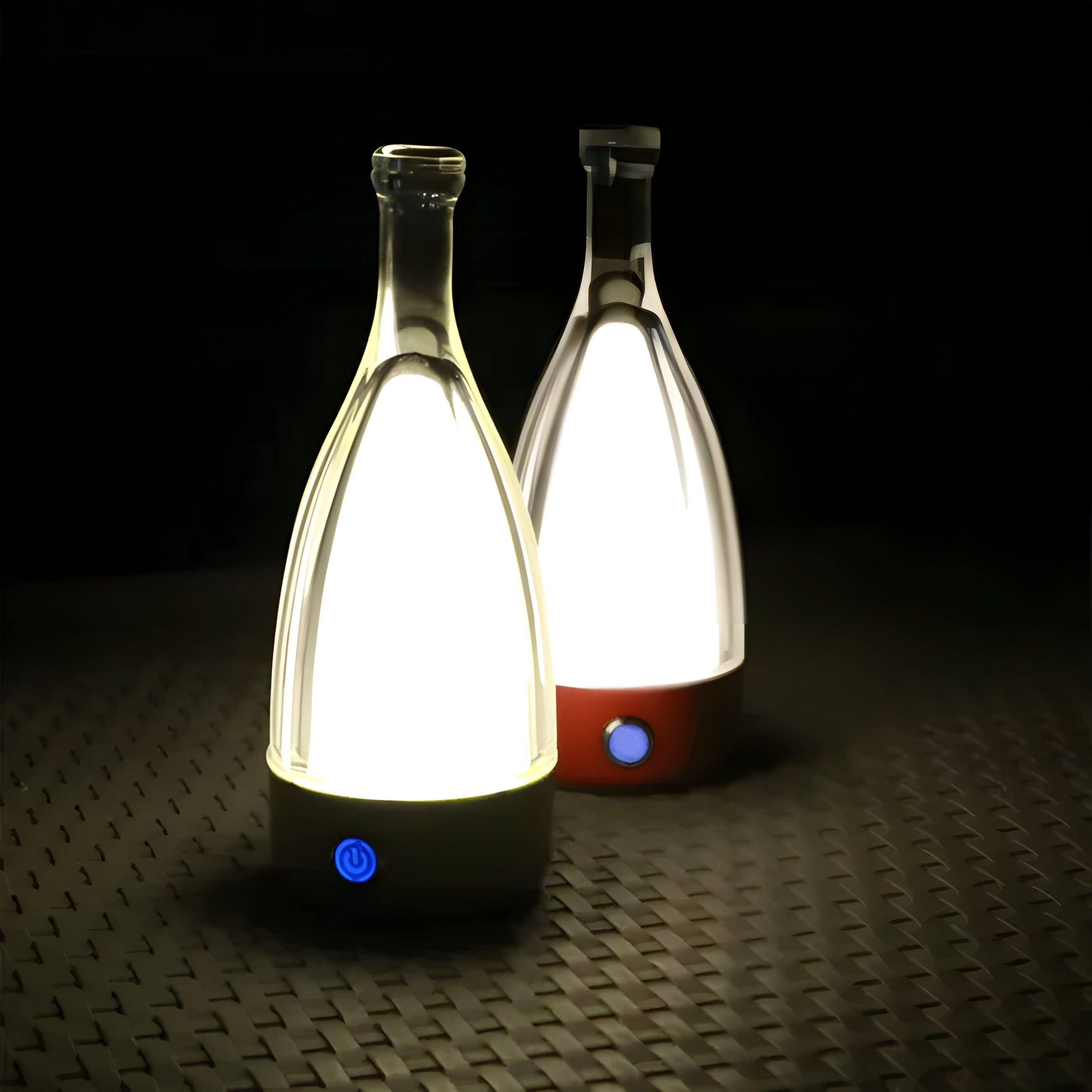 Lumora LED Tischlampe | Weinflaschen-Design | Warmweißes Licht | Wiederaufladbar & Kabellos