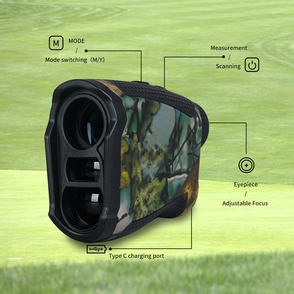 HawkSight | Laser-Entfernungsmesser bis 1000 m | USB-aufladbar, stoßfest & camouflagedesign | Für Jagd, Sport, Outdoor & Naturbeobachtung