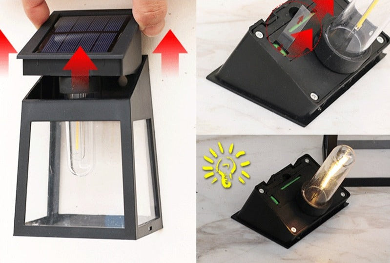 LumaSol | Solar Außenwandleuchte LED | Automatischer Sensor | Wetterfest & Energiesparend | Warmweiß