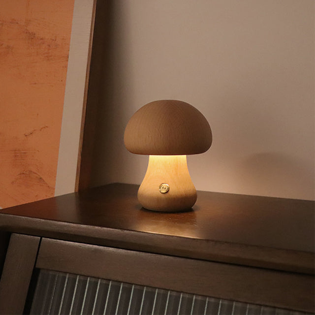 50% RABATT | MushroomLamp - Einzigartige Pilz-Tischlampe aus Holz