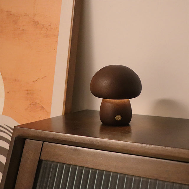 50% RABATT | MushroomLamp - Einzigartige Pilz-Tischlampe aus Holz