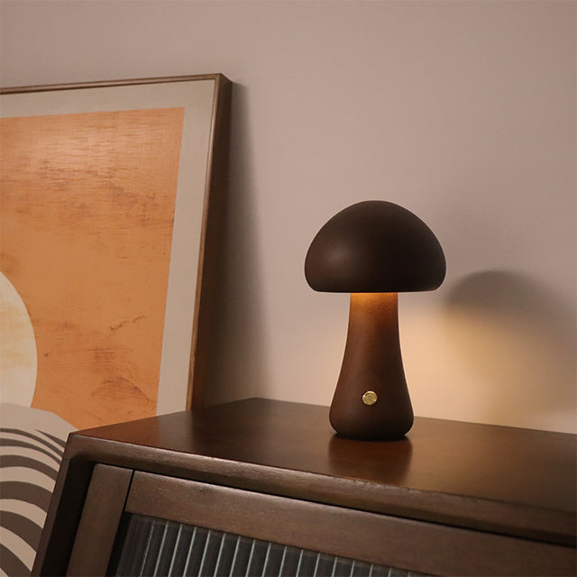 50% RABATT | MushroomLamp - Einzigartige Pilz-Tischlampe aus Holz
