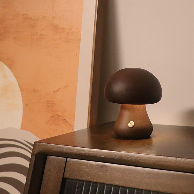 50% RABATT | MushroomLamp - Einzigartige Pilz-Tischlampe aus Holz