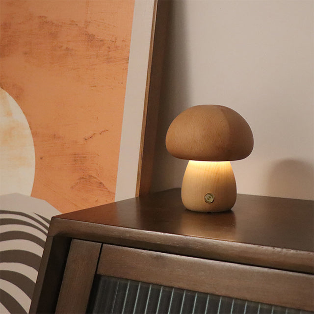 50% RABATT | MushroomLamp - Einzigartige Pilz-Tischlampe aus Holz