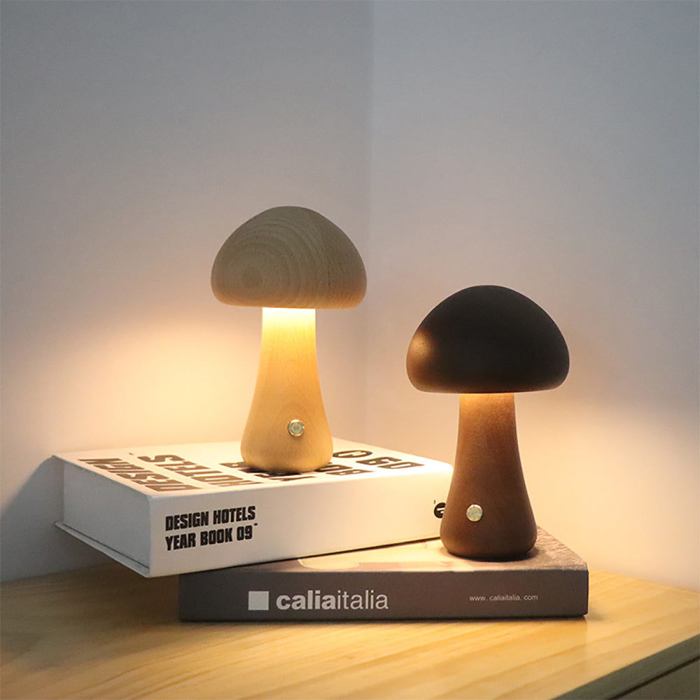 50% RABATT | MushroomLamp - Einzigartige Pilz-Tischlampe aus Holz