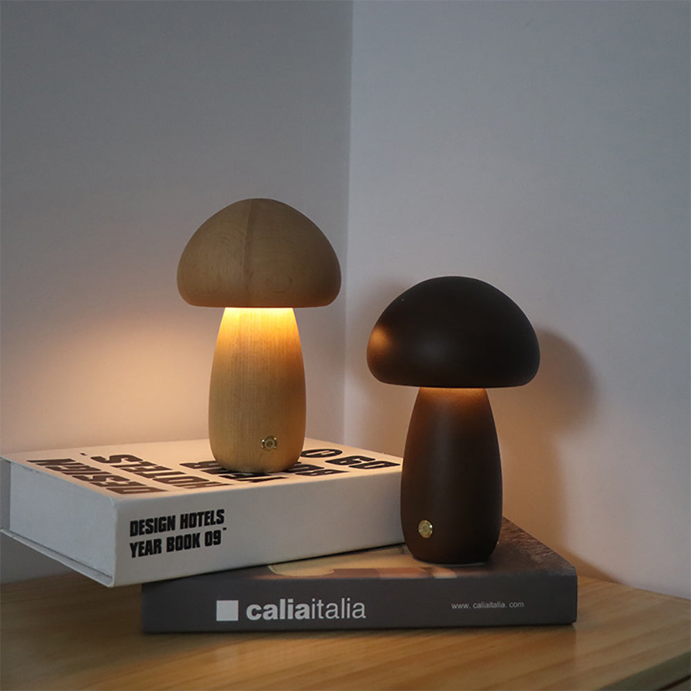 50% RABATT | MushroomLamp - Einzigartige Pilz-Tischlampe aus Holz