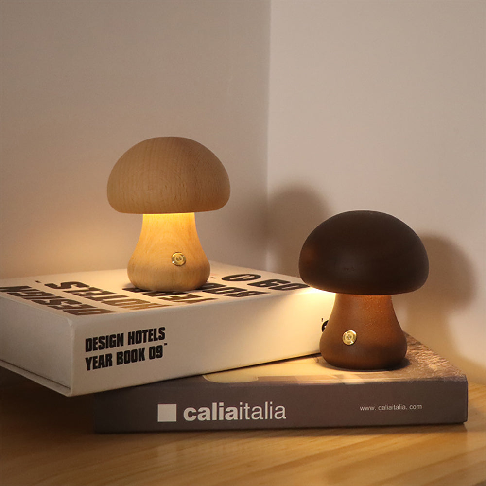 50% RABATT | MushroomLamp - Einzigartige Pilz-Tischlampe aus Holz