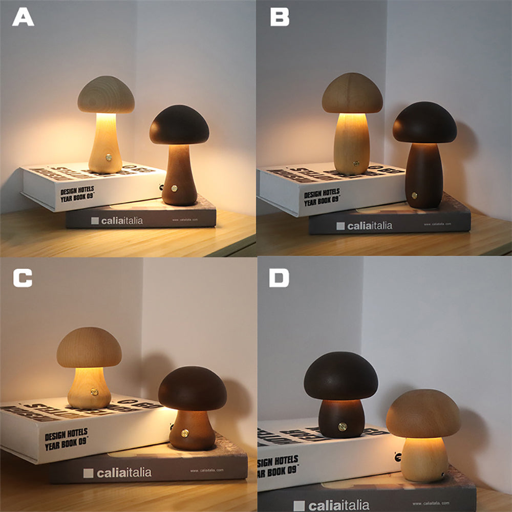 50% RABATT | MushroomLamp - Einzigartige Pilz-Tischlampe aus Holz